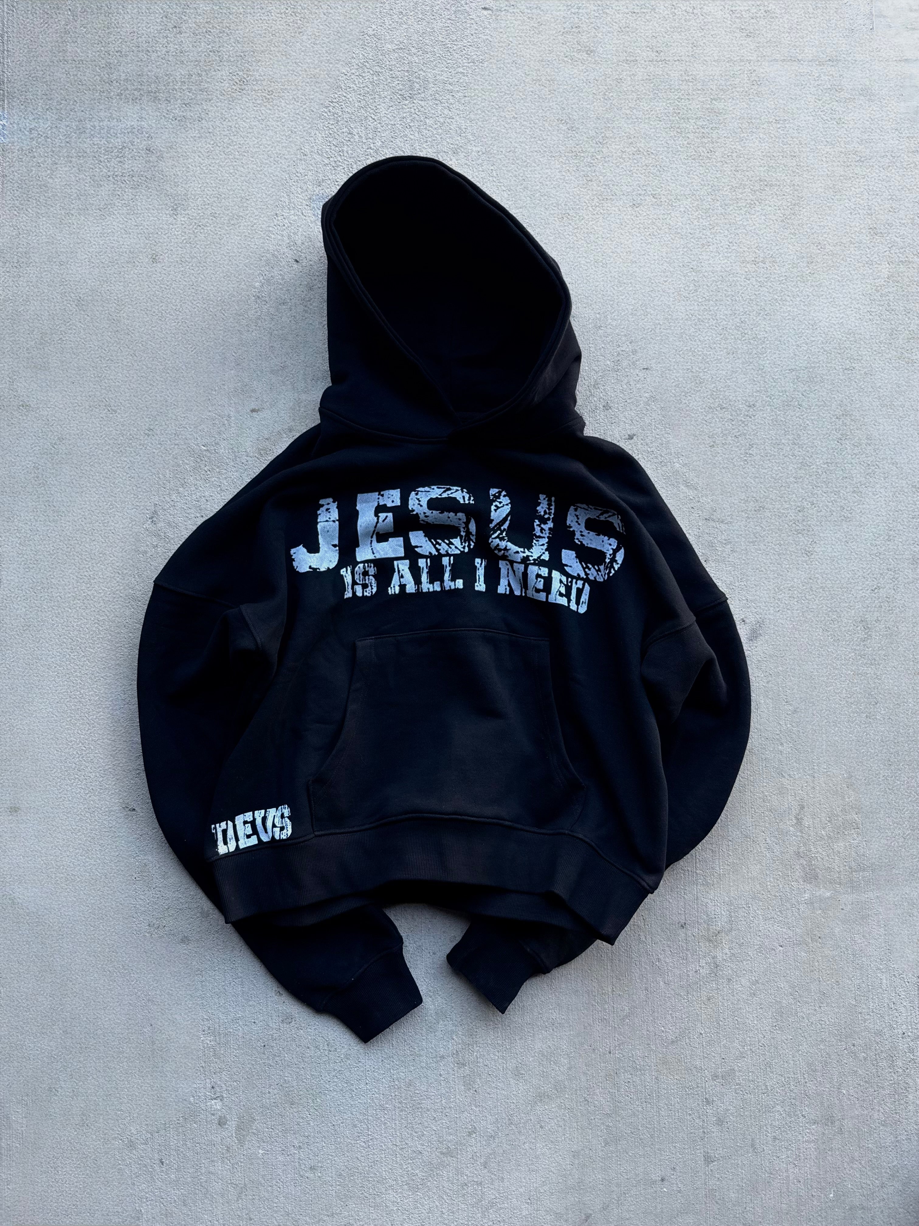“JESUS IS ALL WE NEED”BLACK HOODIE